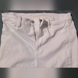 Womens American Eagle White Skinny Jeans Size 10 Long